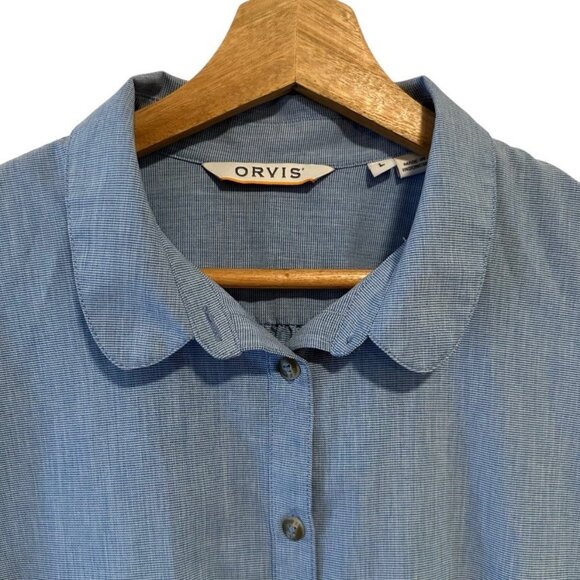 Orvis Women's Blue Button Down Top Normcore Size Large - Picture 6 of 9